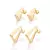Kit Brinco Triangular Banhado a Ouro 18K - Rommanel Cód. 527490 Coleção Nosso Amor