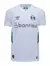 Camisa branca do Grêmio, modelo Away 23/24, com detalhes em azul e logo do time.