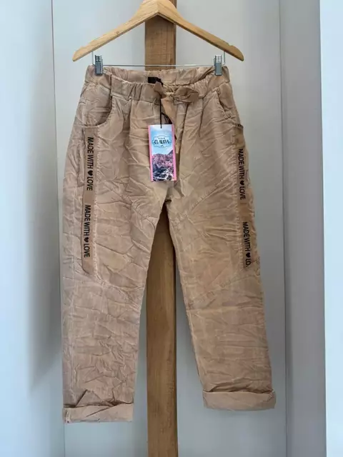 Babucha de gabardina con letras - comprar online