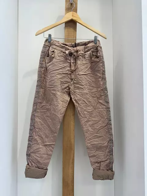 Babucha de gabardina con detalle de brillo