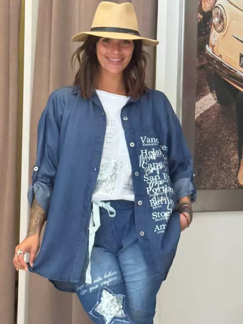 Camisa liviana de símil jean - comprar online
