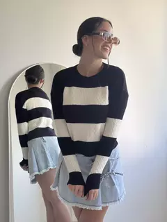 SWEATER QUITO TRENZA RAYAS - comprar online