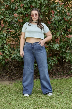 JEANS WIDE LEG SUIZA PLUS SIZE - Suxe Moda