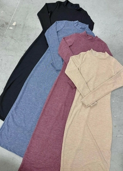 VESTIDO BRUSH POLERA CON TAJO - tienda online