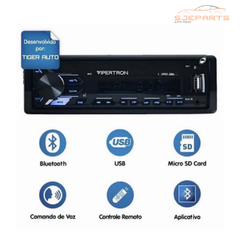 Som Rádio Automotivo Bluetooth Comando Por Voz VIPERTRON - SJE PARTS