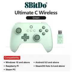 Controle de jogos sem fio 8bitdo Ultimate C para PC Windows 10 11 Steam PC - loja online