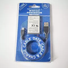 Bateria recarregável para Sony Gamepad, driver sem fio, cabo do carregador USB, - Kong Games