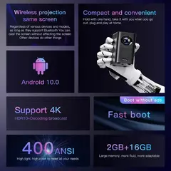 Projetor Android Portátil Versão Global, Smart TV, Wi-Fi - comprar online
