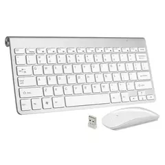 Conjunto ultra fino de teclado e mouse sem fio, receptor USB, 2,4 GHz, compatív na internet
