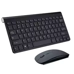 Conjunto ultra fino de teclado e mouse sem fio, receptor USB, 2,4 GHz, compatív