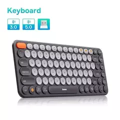 Baseus Teclado Sem Fio Bluetooth 5.0 2.4G USB Silencioso EUA Layout Teclados EN