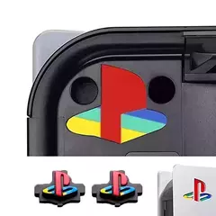 Imagem do Botão clássico Home PS do controle Dualsense PS5 + Adesivo Faceplate Clássica Retro.