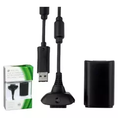 Bateria Xbox 360 Com Cabo E Carregador Preto - comprar online