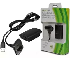Bateria Xbox 360 Com Cabo E Carregador Preto