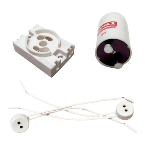 SOQUETE PARA LAMPADA TUBULAR STARTER E PORTA STARTER KIT10PÇ