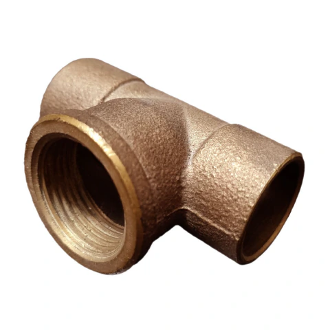 TE LATÃO/COBRE 22MM x 3/4" x 22MM FEMEA COM ANEL BRONZE RT