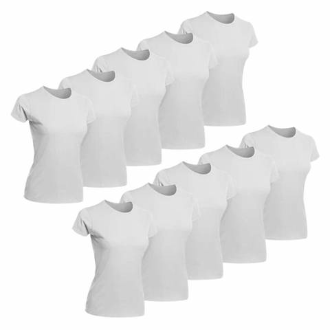 Kit 10 Camisetas Femininas Sublimação