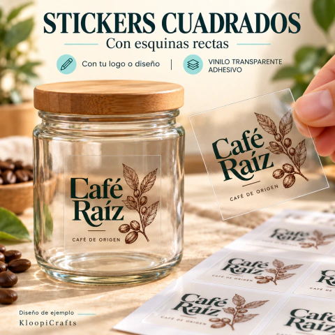 Stickers Cuadrados con esquinas rectas Transparentes