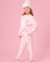 JOGGING TRICOT CORAÇÕES LISTRAS LATERAL ROSA BABY - comprar online