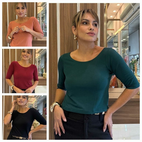 Blusa Cropped Luciana Max Mabys Viscolycra - comprar online