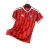 Camisa masculina vermelha da seleção do Chile modelo 26/27 com detalhes em branco e azul, logo da Adidas e escudo da federação de futebol do Chile