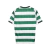 Camisa oficial do Celtic FC 25/26 masculina Adidas, branca com listras verdes horizontais e logo da patrocinadora Dafabet
