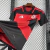 Camisa de futebol Flamengo preta e vermelha uniforme torcedor moderno