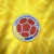 Camisa oficial da seleção da Colômbia para a Copa do Mundo 2026, manga longa, amarela com detalhes em azul e vermelho, logo da federação colombiana e Adidas