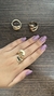 Anel ondas dourado