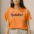 Camiseta Feminina Estampada GuGi Gratidão! Com Corações 100% Algodão Macio C