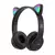 Bonito gato orelha bluetooth fone de ouvido compatível com led sem fio criança