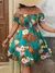 Plus size verão elegante feminino floral impressão vestido casual férias vint - EDUARDO ULTILIDADES