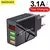 Carregador rápido usb de 3 portas com display led, adaptador de telefone para i