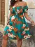 Plus size verão elegante feminino floral impressão vestido casual férias vint - comprar online