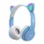 Bonito gato orelha bluetooth fone de ouvido compatível com led sem fio criança na internet