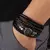 pulseira masculina 4 peças/conjunto Trançado Envoltório Pulseiras De Couro pa - comprar online