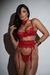 CONJUNTO EM RENDA COM CINTA LIGA E GARGANTILHA RUBI - comprar online