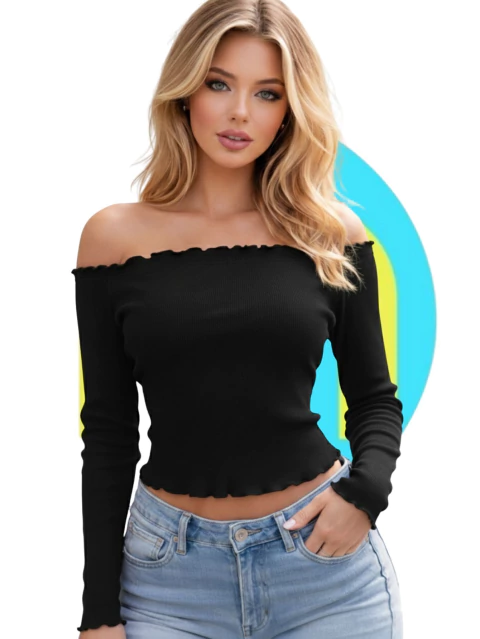 Blusa LiLi Ciganinha Manga Longa frufru