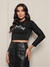 Cropped Manga Longa Estampado - meganconf