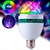 Lâmpada LED balada rotativa com luz colorida RGB, ideal para festas.