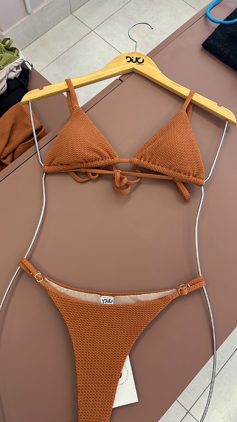 BIQUINI CORT TEXT BRONZE - comprar online