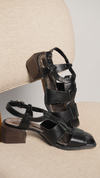 SANDALIA SALTO BLOCO EM MADEIRA COR PRETA - comprar online