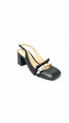 SAPATO SLINGBACK COURO COM PEDRAS - comprar online