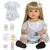 Boneca Bebê Reborn De Silicone Princesa Loira 55cm Com Coelho de Pelúcia