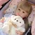 Boneca Bebê Reborn De Silicone Princesa Loira 55cm Com Coelho de Pelúcia - loja online