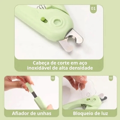 Cortador De Unhas Para Cães e Gatos Kit Alicate e Lixa Com Luz de Led Tesoura Completa - Fofuras Pet