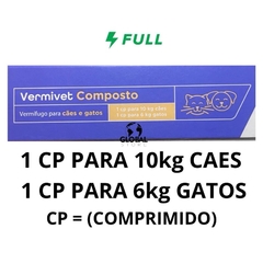 Vermivet Composto 600mg Vermifugo para Cães e Gatos Caixa com 4 Comprimidos - comprar online