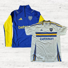 Conjunto camiseta Boca y buzo medio cierre Boca