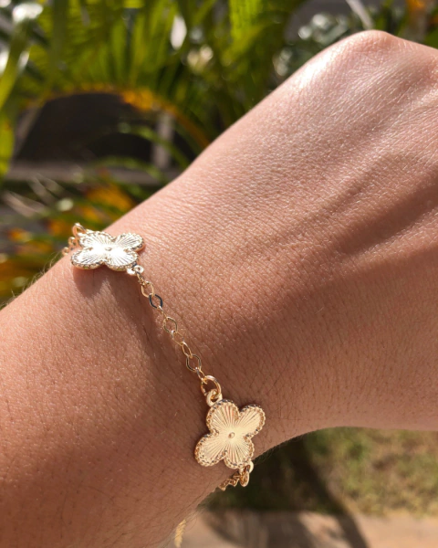 Pulseira Trevo 18cm Ouro - comprar online