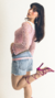 Blusa Pink Crochê na internet